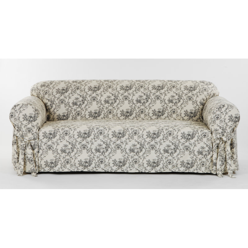Housse pour causeuse à coussins carrés à une pièce toile print