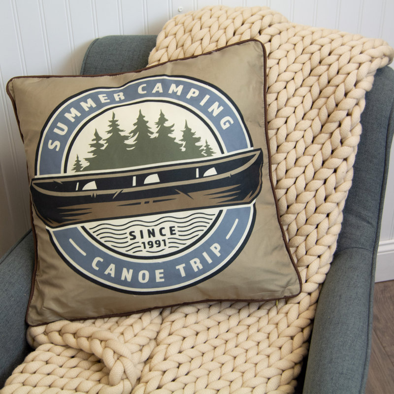 Mountain Stream Square Pillow Cover & Insert