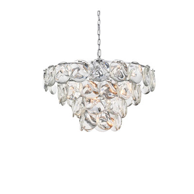 Charlotte 32 inch Crystal Chandelier in Chrome