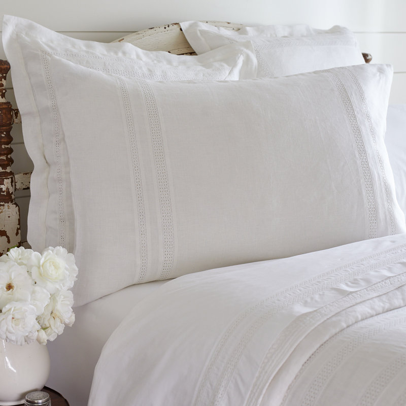 Dorset White Linen Sham, King