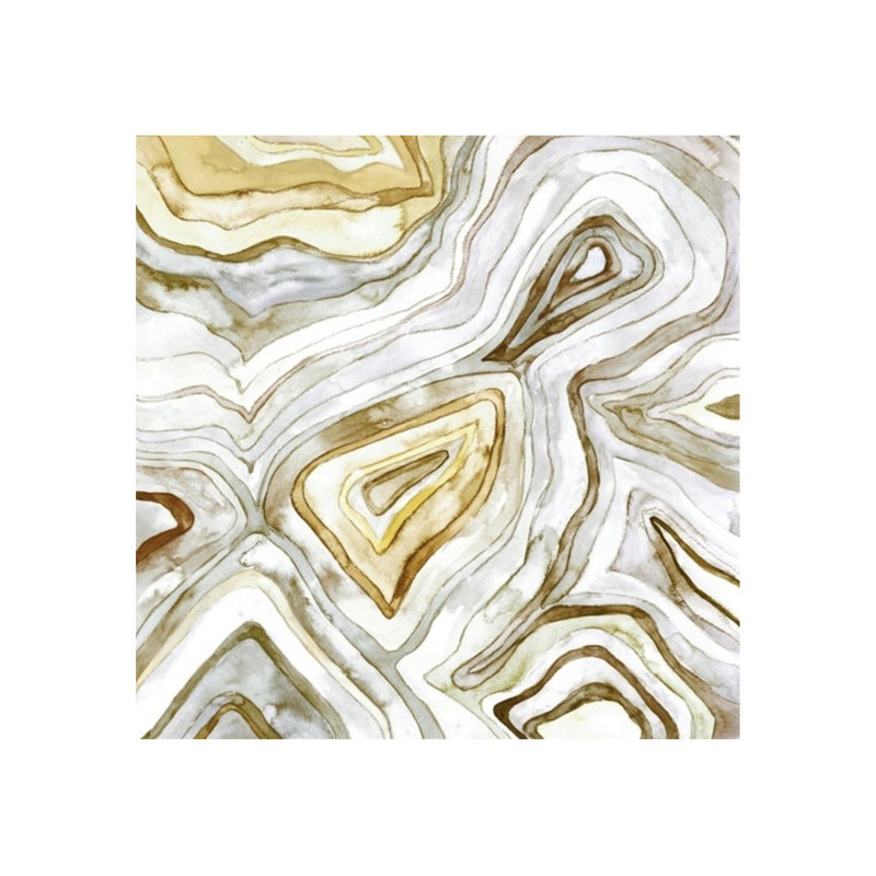 «Gilt Agate I» par Beverly Fuller - impression, H 36 po x l 36 po x 1,5 po, Image au pinceau gel
