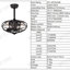 Ventilateur de plafond en cage 18,1 "avec télécommande, minuterie, ventilateur de plafond à 3 vitesses pour maison de campagne, salon de chambre à coucher (sans ampoules incluses)
