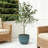 14.2'' Dia Coastal Blue Ceramic Plant Pot, Decorative Round Planter with Drainage Hole