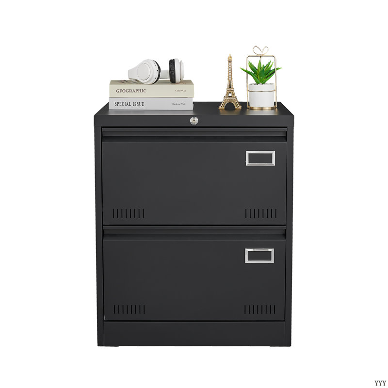 2 Drawer Metal Lateral File Cabinet With Lock,Office Vertical Files Cabinet For Home Office/Legal/Letter/A4,Locking Metal File Cabinet,Assembly Required