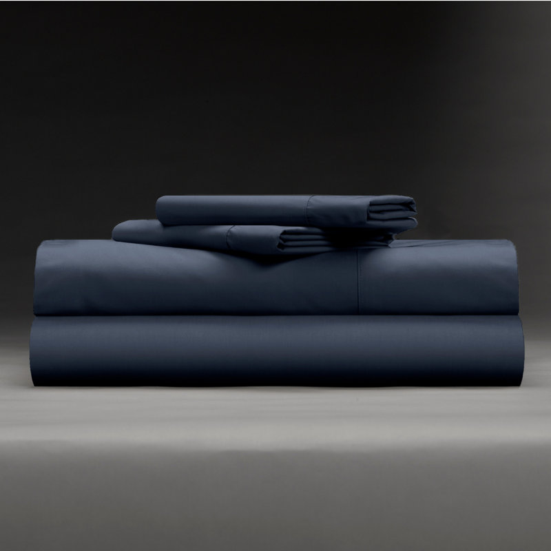 Cotton Baffle Box Stitch Comforter, Full Comforter + 10 Additional Pieces, Dark Navy