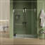 Porte de douche sans cadre de 56 à 60 po x H 70 po, porte de douche coulissante, cabine de douche en verre trempé épais de 5/16 po (8 mm) de qualité supérieure avec barre à serviettes, couche facile à nettoyer sur les deux côtés, finition nickel 