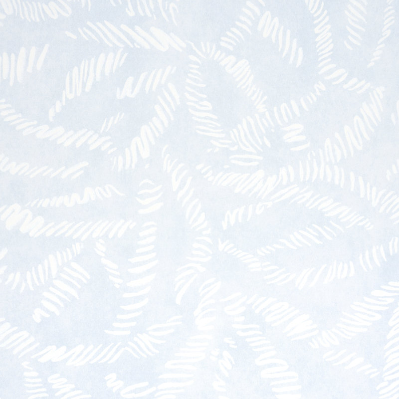 Leaf Bloom Wallpaper, Light Blue