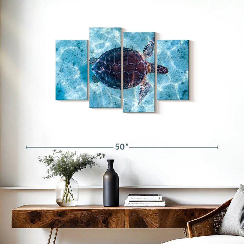Brampt Turtle Swimming, 22" H x 36" W