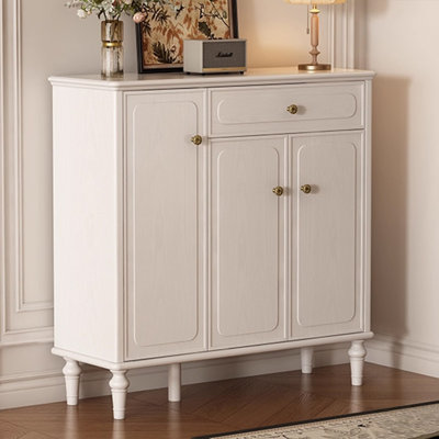 Banc de rangement blanc en bois manufacturé