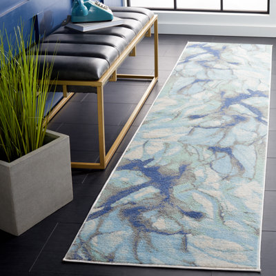 Tapis bleu clair / gris Liesegret 512