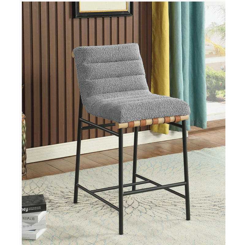 Chaise à hauteur de comptoir en tissu 17,75 po Lahni