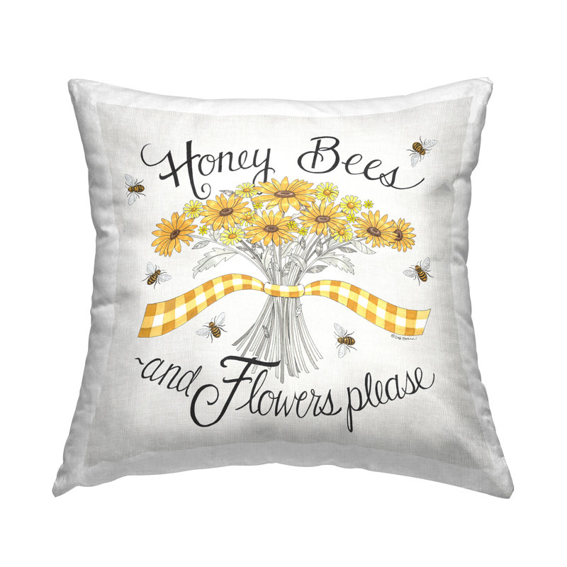 Coussin Honey Bees & Flowers