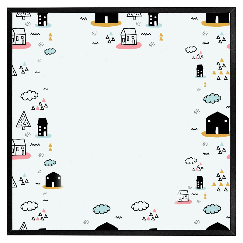 Melisande Scandy Doodle - Single Picture Frame Print, 31cm H x 31cm W x 4cm D, Black