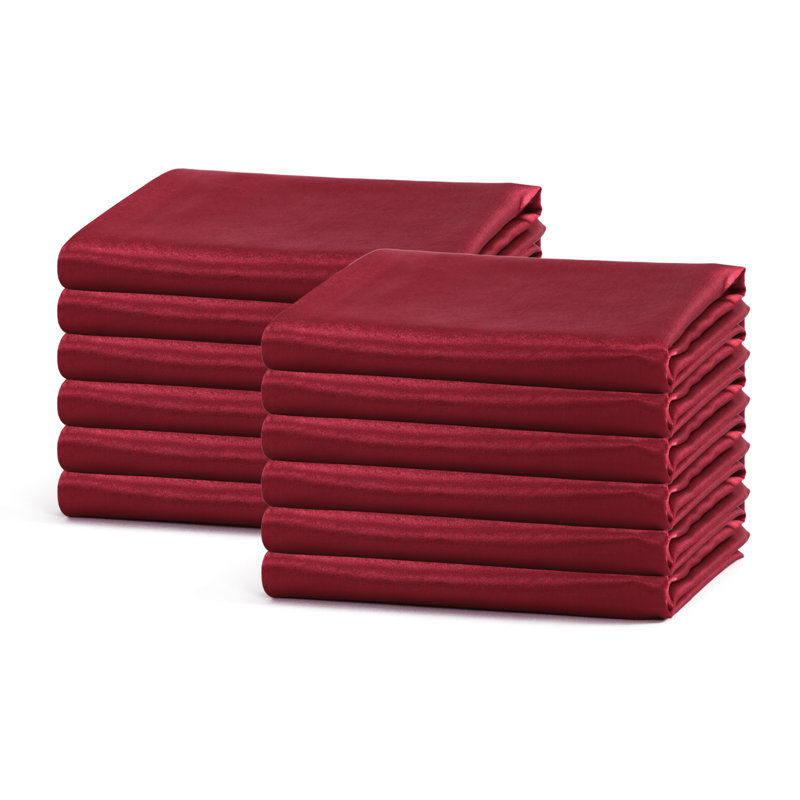Pillowcases, Satin Luxurious Pillowcases with Envelope Closure - NTBAY, King, Wine Red