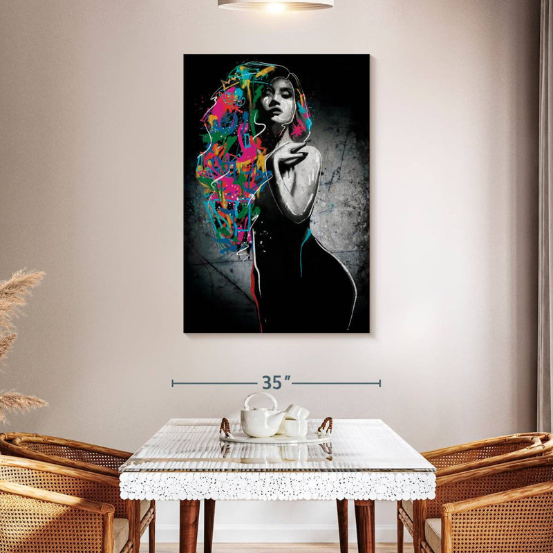 Portrait de femme sensuelle grunge, H 48 po x l 32 po x P 1,25 po