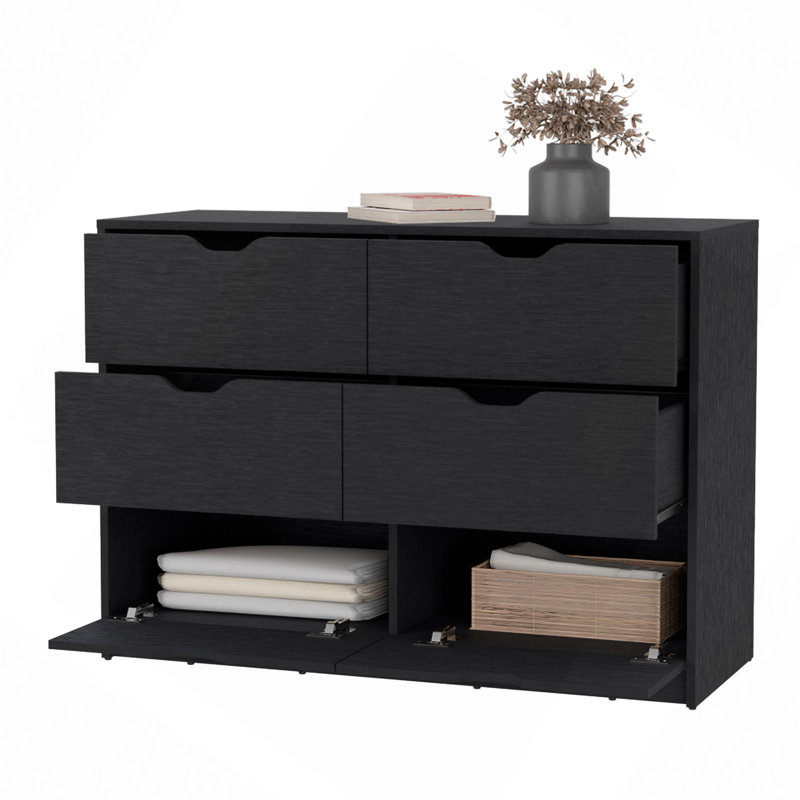 Drawer Dresser, Versatile Storage Dresser: Bottom Cabinets With Smooth-Glide Drawers, Organize Clothes, Shoes & Decor With Ease!