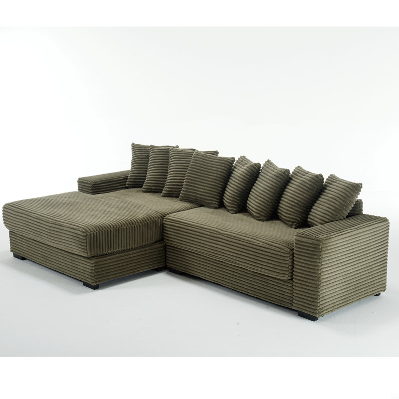 Couches surdimensionnées deux pièces, Vert, Orienté à gauche (vu de face)