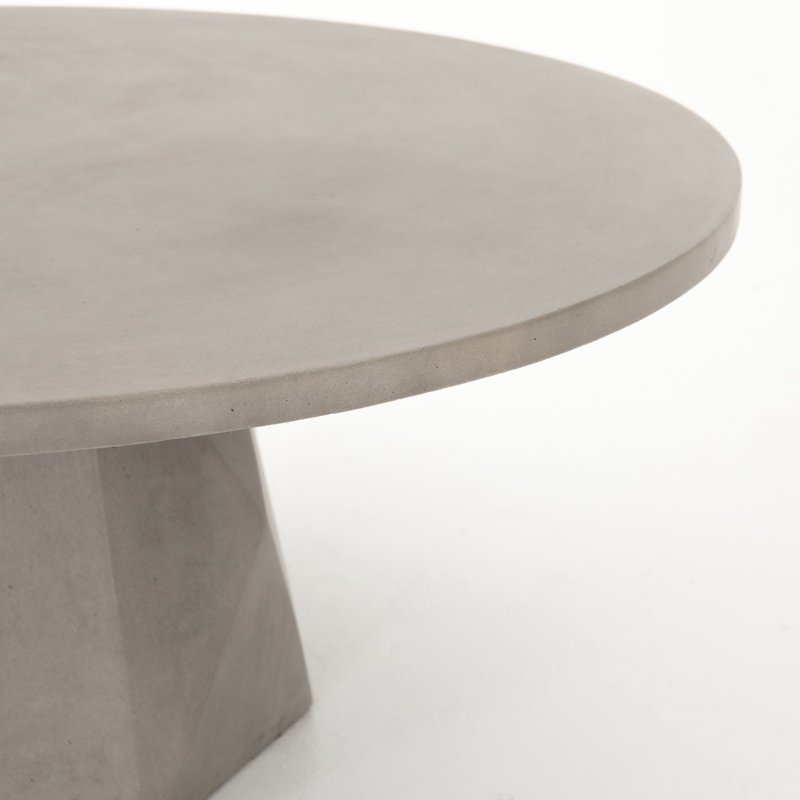 Clemmie Concrete Coffee Table, Gray
