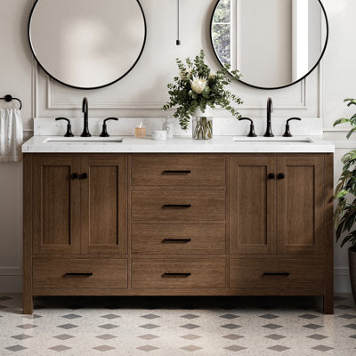 Grevera 66.25'' Double Bathroom Vanity with Top
