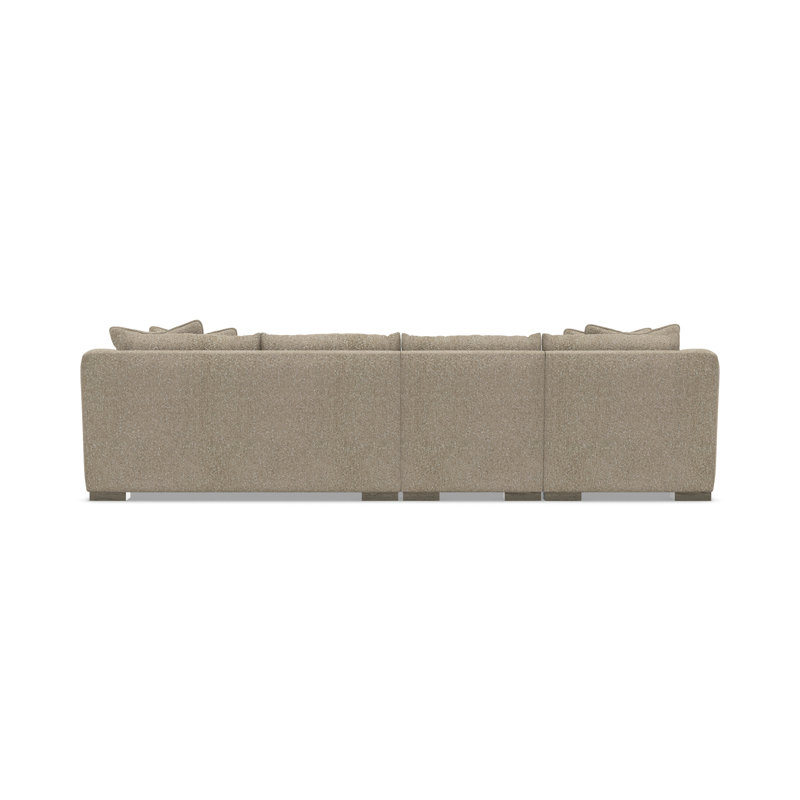 Sectional, Light Brown Polyester, 35" H x  135" W x 63.5" D, Left Hand Facing