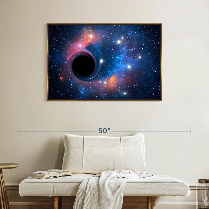 Trou noir dans l'espace, Cadre flottant doré, 40 po x 27 po