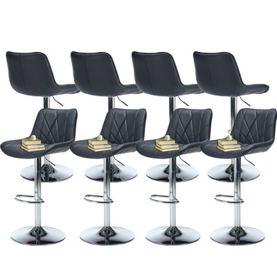 Modern Adjustable Swivel Counter Height Bar Stools(Set of 8)