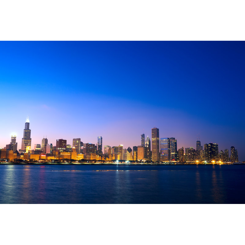 Chicago Skyline - Wrapped Canvas Print, 30cm H x 46cm W x 3.8cm D