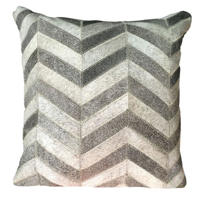 Chevron Leather/Suede Pillow Cover