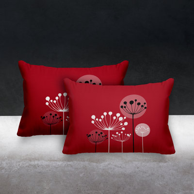 Floral Outdoor Reversible Throw Pillow