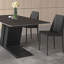 Table de salle à manger moderne en ardoise noire avec base en acier-106473996