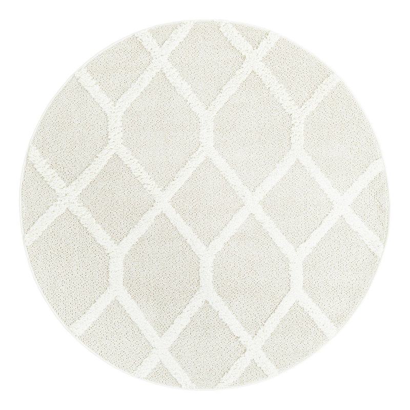 Geometric Indoor Rug, Round 5'3"