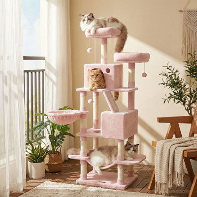 Arbre à chat avec 13 poteaux à griffer, condo pour chat à plusieurs niveaux