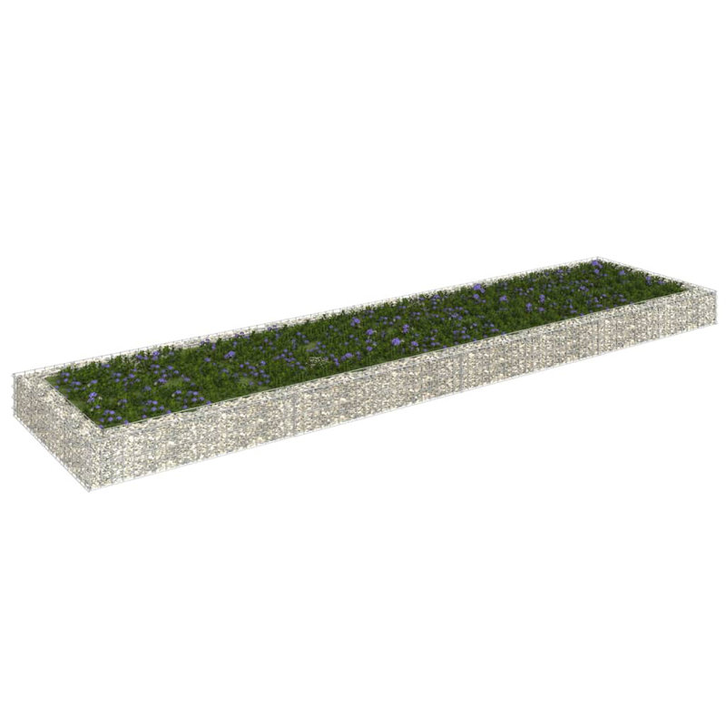 Dakota Fields Gabion Raised Bed Galvanised Steel, 20cm H x 400cm W x 100cm D