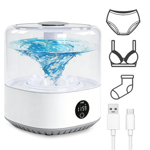 Mini Cordless Washer USB Rechargeable Portable, 3L For Delicates, Socks & Underwear, 3 Modes Quiet Design, Compact For Dorm, Travel & Small Spaces
