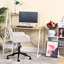 Chaise de bureau Reneka, chaises de bureau rembourrées en tissu avec roulettes à dossier moyen, chaise de travail réglable pour salon, chambre à coucher, petits espaces - beige