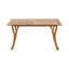 Table de salle à manger d'extérieur rectangulaire en bois massif 59 pouces, finition teck