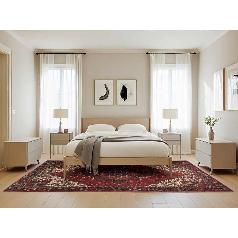 Tapis orange/rouge/brun traditionnel, Rectangle 5 pi x 8 pi