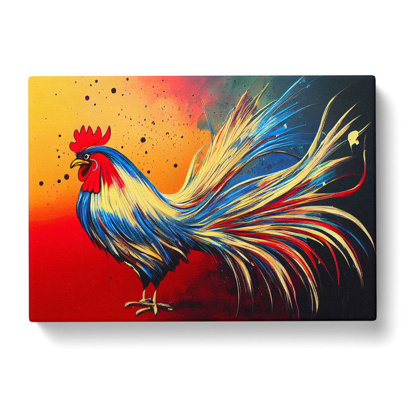 Rooster Splash Vol.2 Abstract - Wrapped Canvas, 35cm H x 50cm W x 3cm D