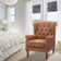 Button-Tufted Small Wingback Accent Chair with Rolled Arm and Thick Padded Cushion