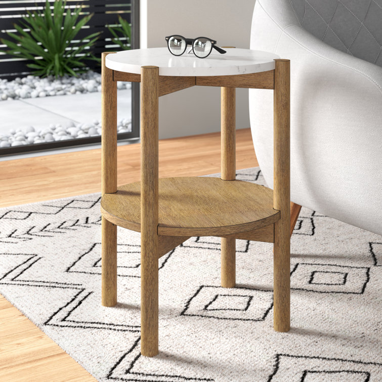 Table d'appoint ronde avec plateau en marbre 