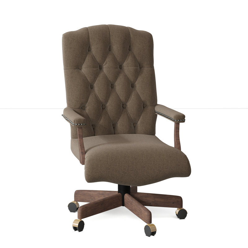 Stanford Swivel Executive Chair, Bark (8789 06), Tobacco, Black Nickel