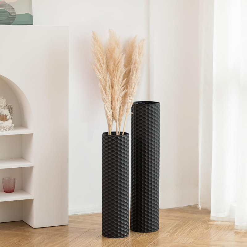 Tall Floor Vase(2 PCS), Black