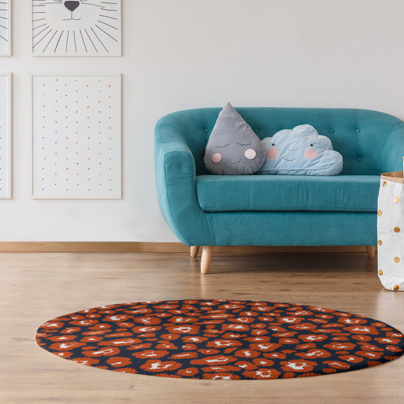 Animal Print Indoor Rug, Round 5'