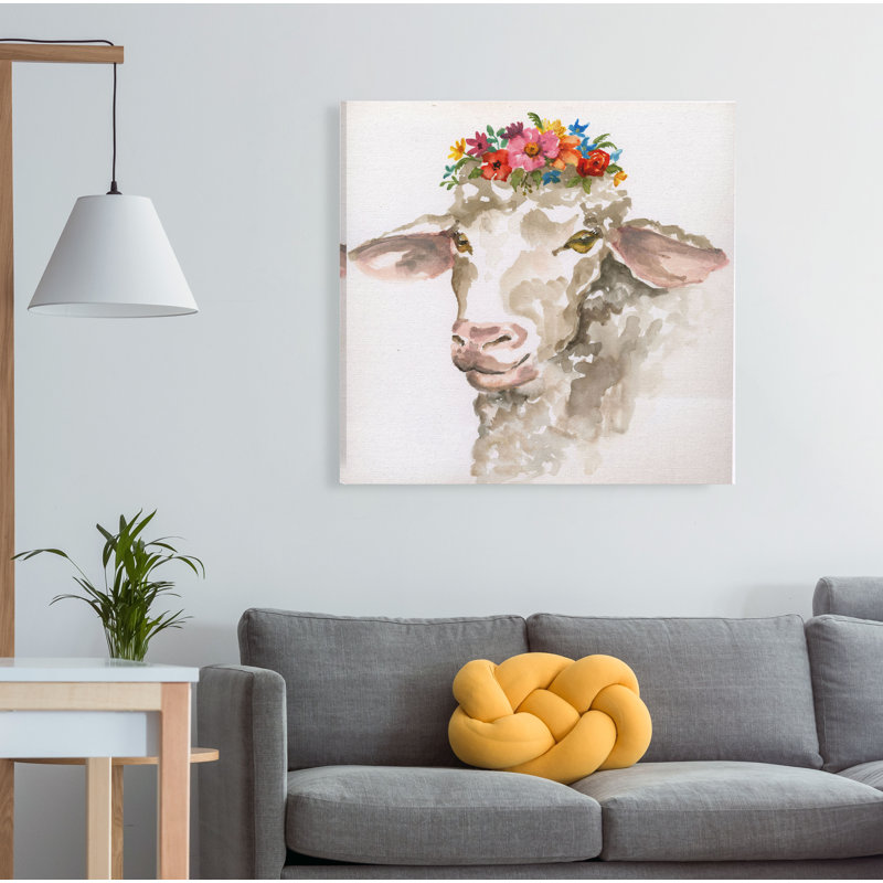 « princess mouton », peinture sur toile tendue, H 24 po x l 24 po x P 1,5 po