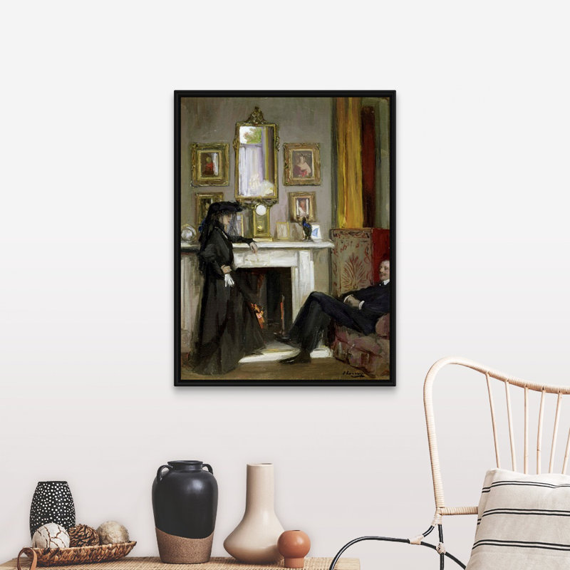 Reproduction d'art sur toile, H 42 po x l 32 po x P 1,75 po, Cadre flottant noir