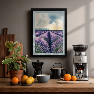 Lavender Fields At Dawn Botanical - Print