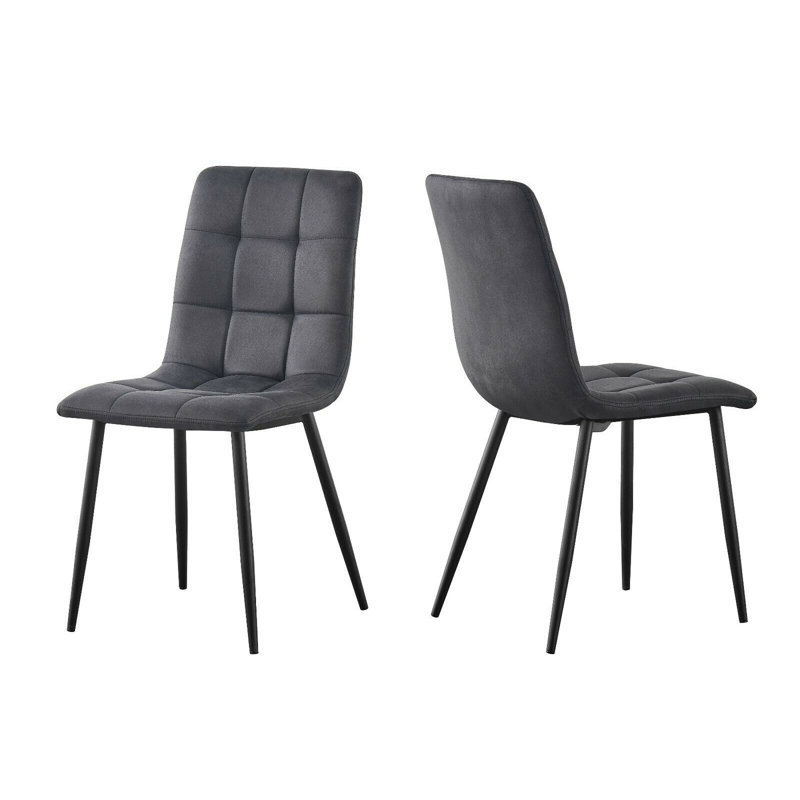 Aliauna Upholstered Side Chair, Dark Grey