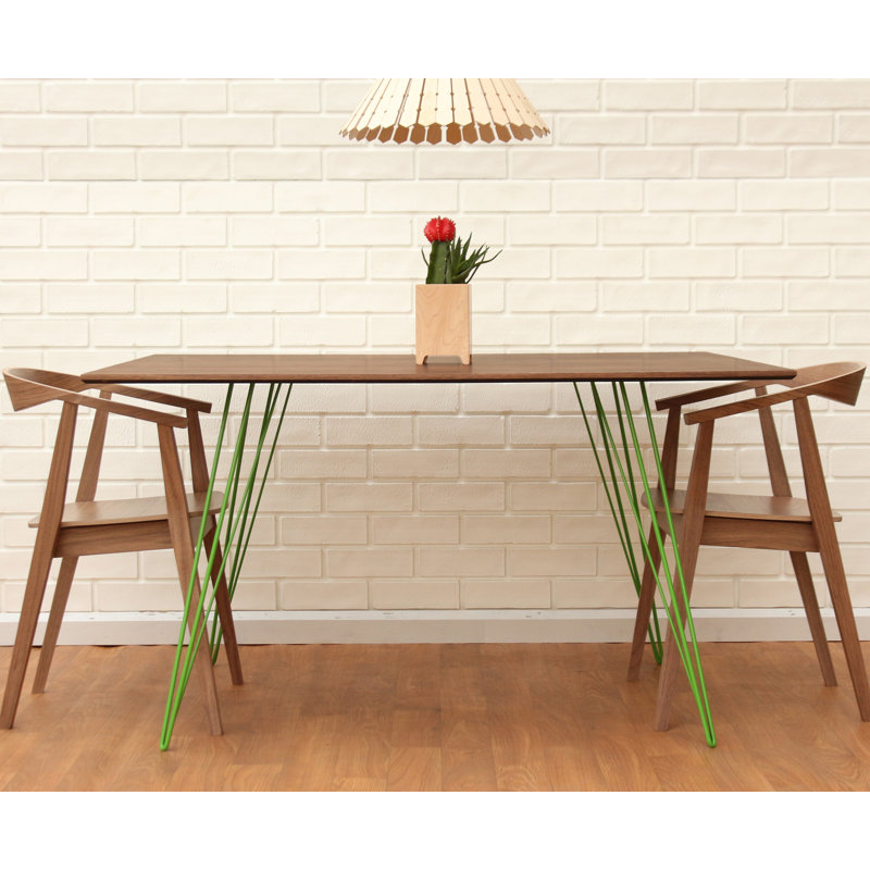 Table de salle à manger Williams, Vert, H 30 po x L 46 po x l 46 po, Noyer