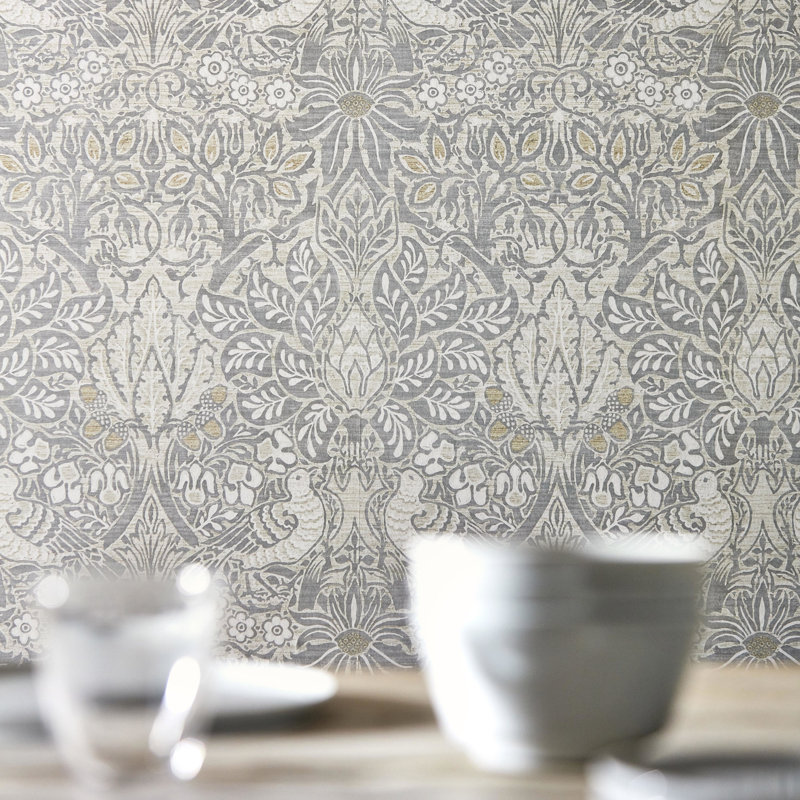 Pure Dove & Rose Wallpaper, White Clover