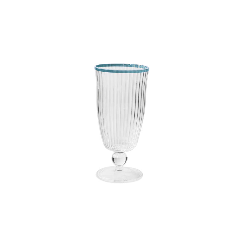 Vida 16 oz Ensemble de verres à whisky en acrylique faits à la main, Transparent / bleu
